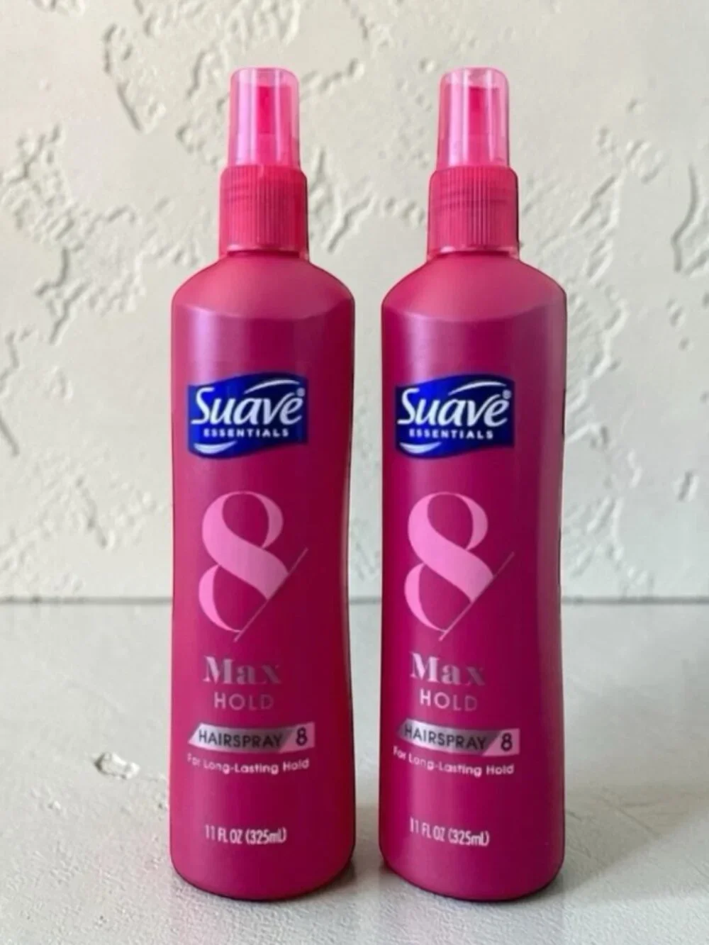 2 Pack Suave Unscented Max Hold Hair Spray 11oz Pump Non-Aerosol Lasting Hold